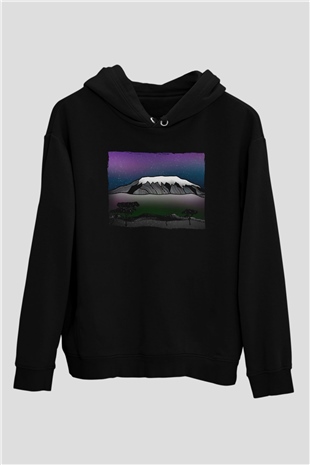 Kilimanjaro Siyah Unisex Hoodie