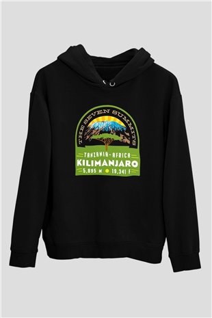 Kilimanjaro Siyah Unisex Hoodie