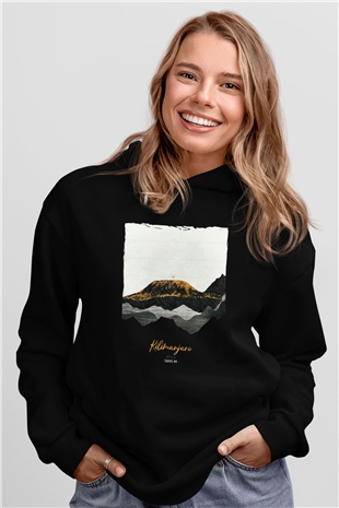 Kilimanjaro Siyah Unisex Hoodie