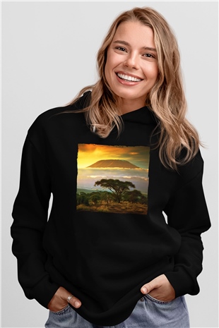 Kilimanjaro Siyah Unisex Hoodie