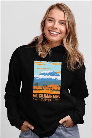 Kilimanjaro Siyah Unisex Hoodie