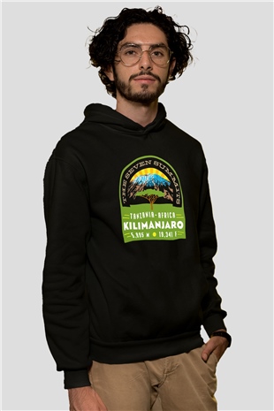 Kilimanjaro Siyah Unisex Hoodie