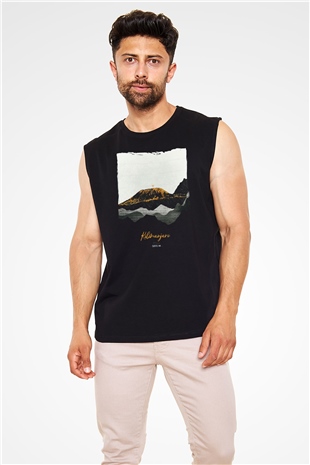 Kilimanjaro Siyah Unisex Kolsuz Tişört
