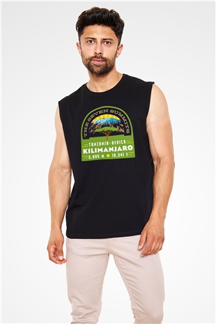 Kilimanjaro Siyah Unisex Kolsuz Tişört