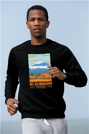 Kilimanjaro Siyah Unisex Sweatshirt