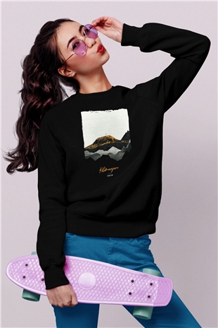 Kilimanjaro Siyah Unisex Sweatshirt
