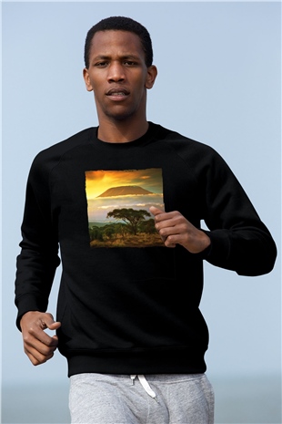 Kilimanjaro Siyah Unisex Sweatshirt