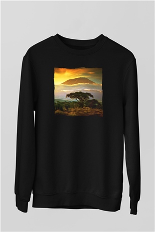 Kilimanjaro Siyah Unisex Sweatshirt