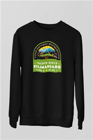 Kilimanjaro Siyah Unisex Sweatshirt