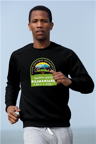 Kilimanjaro Siyah Unisex Sweatshirt