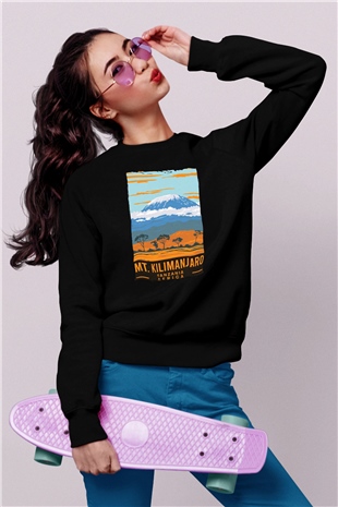Kilimanjaro Siyah Unisex Sweatshirt