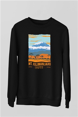 Kilimanjaro Siyah Unisex Sweatshirt