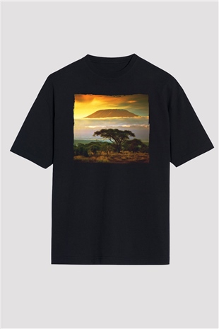 Kilimanjaro Siyah Oversize Tişört Oversize T-shirt - TişörtFabrikası