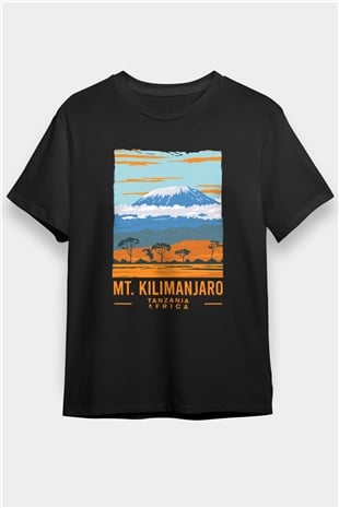 Kilimanjaro Siyah Unisex Tişört T-Shirt - TişörtFabrikası