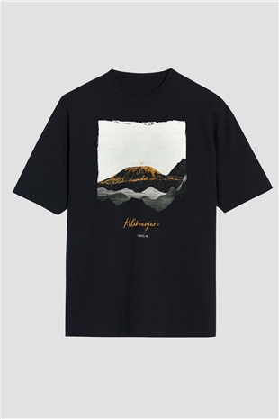 Kilimanjaro Siyah Oversize Tişört Oversize T-shirt - TişörtFabrikası