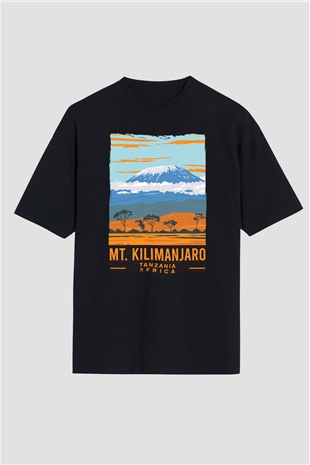 Kilimanjaro Siyah Oversize Tişört Oversize T-shirt - TişörtFabrikası