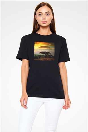 Kilimanjaro Siyah Unisex Tişört T-Shirt - TişörtFabrikası