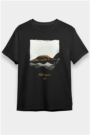 Kilimanjaro Siyah Unisex Tişört T-Shirt - TişörtFabrikası