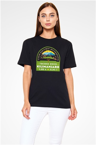 Kilimanjaro Siyah Unisex Tişört T-Shirt - TişörtFabrikası