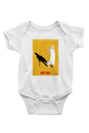 Kill Bill Baskılı Beyaz Unisex Bebek Body - Zıbın
