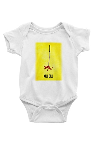 Kill Bill Baskılı Beyaz Unisex Bebek Body - Zıbın