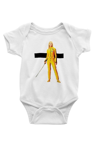 Kill Bill Baskılı Beyaz Unisex Bebek Body - Zıbın