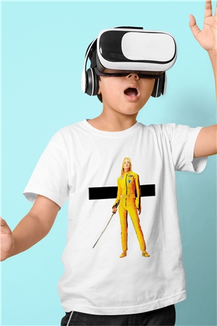 Kill Bill Baskılı Beyaz Unisex Çocuk Tişört