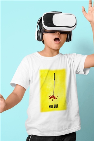 Kill Bill Baskılı Beyaz Unisex Çocuk Tişört