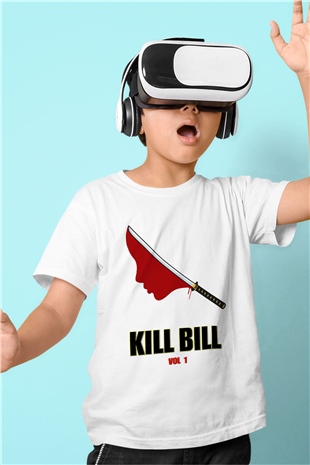 Kill Bill Baskılı Beyaz Unisex Çocuk Tişört