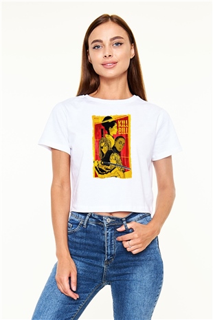 Kill Bill Beyaz  Crop Top Tişört