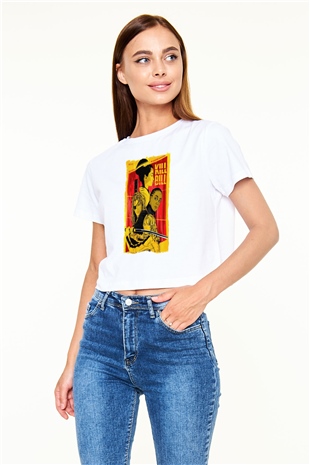 Kill Bill Beyaz  Crop Top Tişört