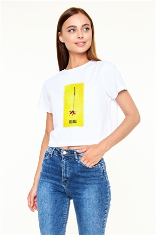 Kill Bill Beyaz Croptop Tişört