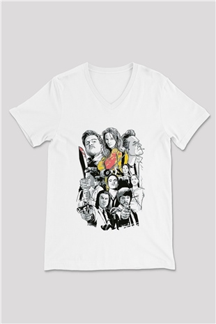 Kill Bill Beyaz Unisex V Yaka Tişört