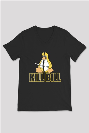 Kill Bill Siyah Unisex V Yaka Tişört T-Shirt