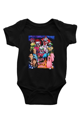 Killer Klowns from Outer Space Baskılı Siyah Bebek Body - Zıbın