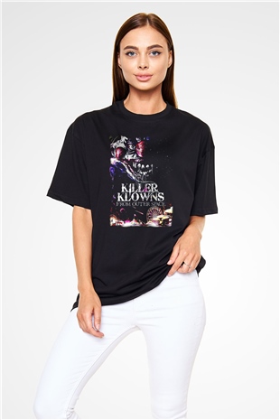 Killer Klowns from Outer Space Siyah Oversize Tişört