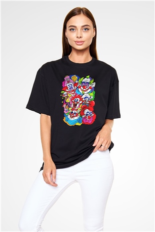 Killer Klowns from Outer Space Siyah Oversize Tişört
