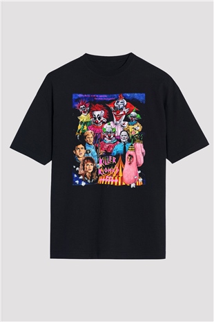 Killer Klowns from Outer Space Siyah Unisex Oversize Tişört