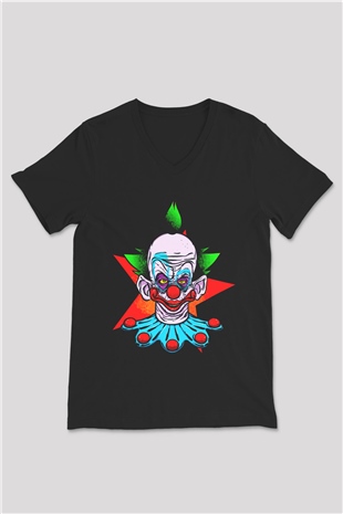 Killer Klowns from Outer Space Siyah Unisex  V Yaka Tişört