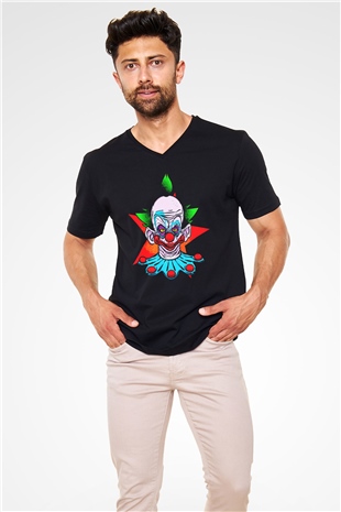Killer Klowns from Outer Space Siyah Unisex  V Yaka Tişört