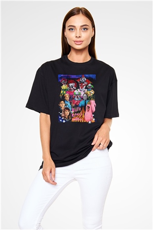 Killer Klowns from Outer Space Siyah Unisex Oversize Tişört