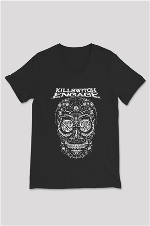 Killswitch Engage Siyah Unisex V Yaka Tişört T-Shirt