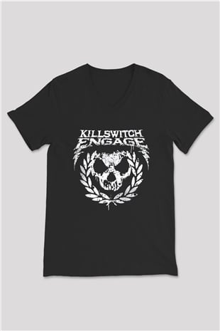 Killswitch Engage Siyah Unisex V Yaka Tişört T-Shirt