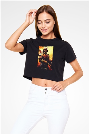 Killzone Siyah  Crop Top Tişört