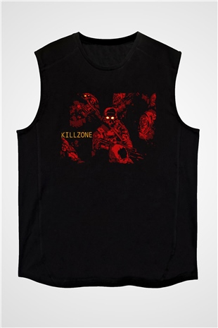 Killzone Siyah Unisex Kolsuz Tişört