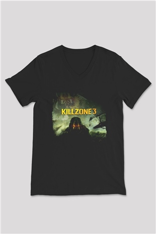 Killzone Siyah Unisex V Yaka Tişört
