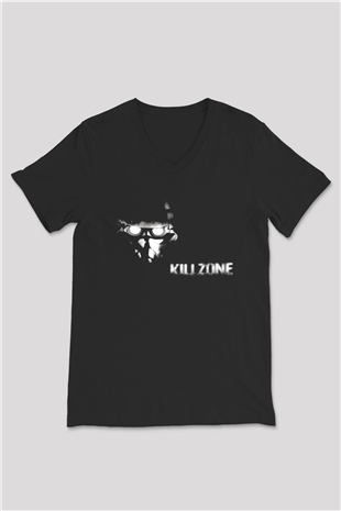 Killzone Siyah Unisex V Yaka Tişört