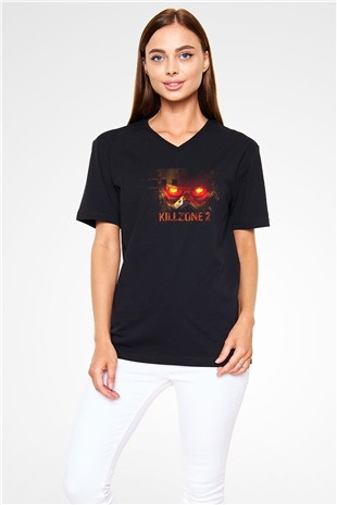 Killzone Siyah Unisex V Yaka Tişört