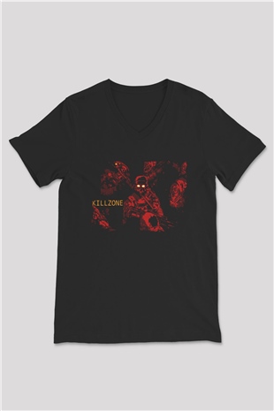 Killzone Siyah Unisex V Yaka Tişört