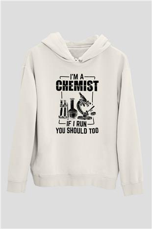 Kimya Bilimi Baskılı Unisex Ekru Hoodie